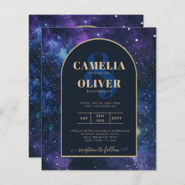 BUDGET Sterrennacht Paars Blue Wedding INVITE
