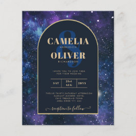 BUDGET Sterrennacht Paars Blue Wedding INVITE Flyer