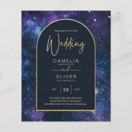 BUDGET Sterrennacht Paars Blue Wedding INVITE Flyer