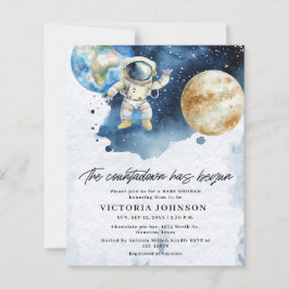 Budget Sterrenstelsel Planeten Baby Shower Kaart