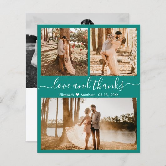 Budget Stijlvol 3 Foto Collage Weddenschap Harteli (Voorkant / Achterkant)