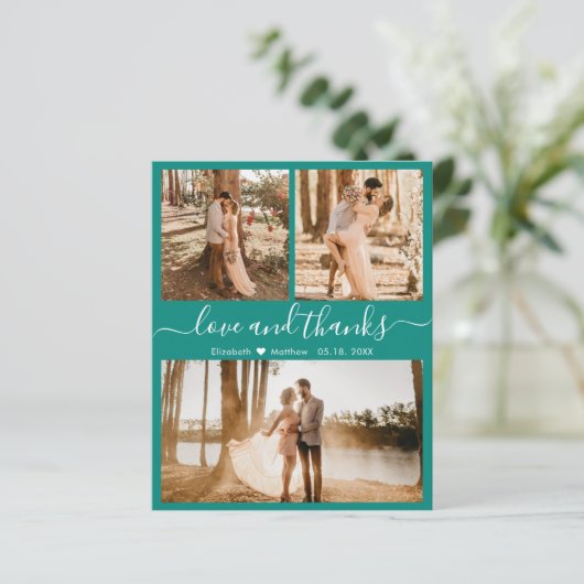 Budget Stijlvol 3 Foto Collage Weddenschap Harteli (Staand voorkant)