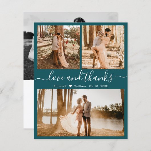 Budget Stijlvol 3 Foto Collage Weddenschap Harteli (Voorkant / Achterkant)