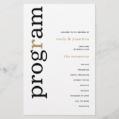 BUDGET stijlvol Black Gold Text Weddenprogramma (Voorkant)