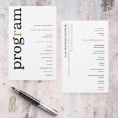 BUDGET stijlvol Black Gold Text Weddenprogramma