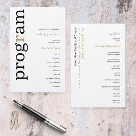 BUDGET stijlvol Black Gold Text Weddenprogramma