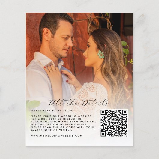 Budget Stijlvol Elegant 2 Uitnodiging voor het tre (Achterkant)