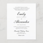 Budget Stijlvol Manuscript Zwarte Weduwuitnodiging (Voorkant)