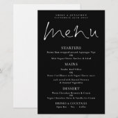 Budget stijlvol script White Black Weduwmenu (Voorkant / Achterkant)