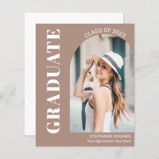 Budget Stijlvolle Afstuderen Foto Aankondiging Kaa (Voorkant / Achterkant)