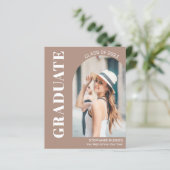 Budget Stijlvolle Afstuderen Foto Aankondiging Kaa (Staand voorkant)