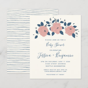 Budget stijlvolle blauwe tuin bloem baby shower
