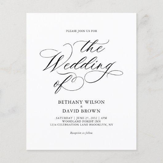 BUDGET Stijlvolle Elegante Kalligrafie QR Code Tro (Voorkant)