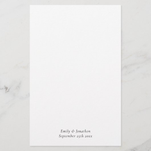 Budget stijlvolle Typografie Simple Wedding Menu (Achterkant)