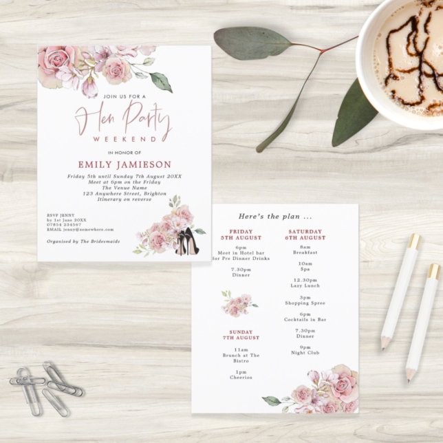 Budget Stiletto Weekend Itinerary Hen Party nodigt (Creator heeft geüpload)