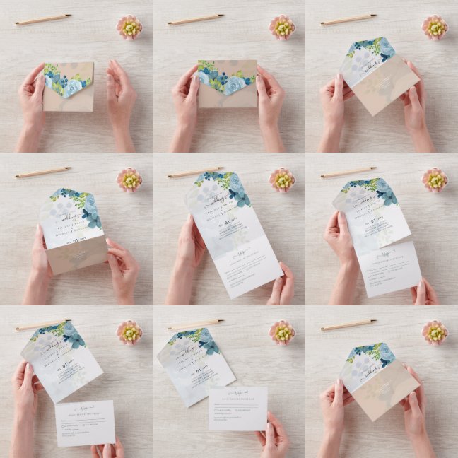 Budget Stof Blauw Bloemig Huwelijk