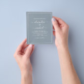 Budget Stof Blauw Bruiloft Modern Typografie Flyer (Hand)