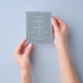 Budget Stof Blauw Bruiloft Modern Typografie Flyer (Hand)