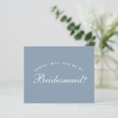 Budget Stof Blauw Calligrafie Bruidsmeisje Voorste (Staand voorkant)