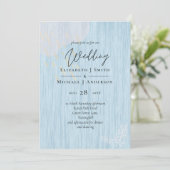 Budget Stof Blauw Goud Trouw Script (Staand voorkant)