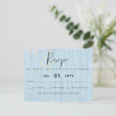 Budget Stof Blauw Goud Trouw Script Briefkaart (Staand voorkant)