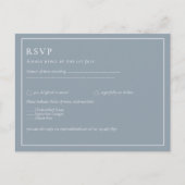 Budget Stof Blauw Monochroom Trouw RSVP Briefkaart (Voorkant)
