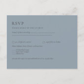 Budget Stof Blauw Monochroom Trouw RSVP Briefkaart (Voorkant)
