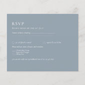 Budget Stof Blauw Monochroom Trouw RSVP Flyer (Voorkant)