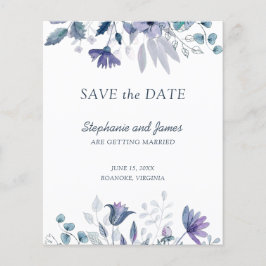 Budget Stof Blauw Paars Bloemstuk Save the Date Ka