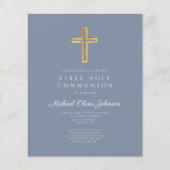 Budget Stof Blauw Religieus Jongen Eerste Communie (Voorkant)