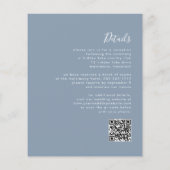 Budget Stof Blauw Script QR Code Trouw Uitnodiging (Achterkant)