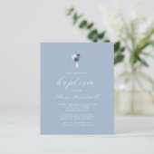 Budget Stof Blauw Zilver Bloemkruis Jongens Doopfe (Staand voorkant)