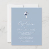 Budget Stof Blauw Zilver Bloemkruis Jongens Doopfe (Voorkant)