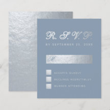 Budget Stof Blauw Zilver Calligrafie Trouw RSVP