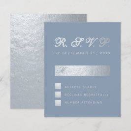 Budget Stof Blauw Zilver Calligrafie Trouw RSVP