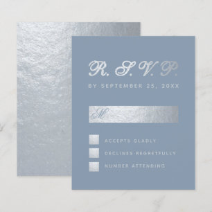 Budget Stof Blauw Zilver Calligrafie Trouw RSVP