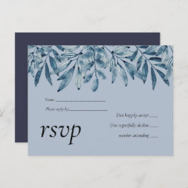 Budget STOF BLUWE Bloemen Bruiloft RSVP Uitnodiging Briefkaart