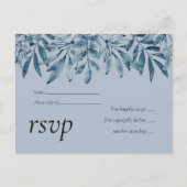 Budget STOF BLUWE Bloemen Bruiloft RSVP Uitnodiging Briefkaart (Voorkant)