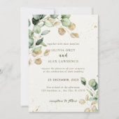 Budget Stof Elegante Groene Huwelijksuitnodiging Kaart (Voorkant)