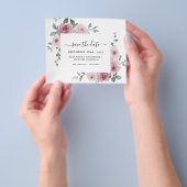 Budget Stof Rose Save the Date Roze Bloemen Flyer (Hand)