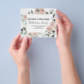 Budget Stof Roze Bloem Verhuisbericht Flyer (Hand)