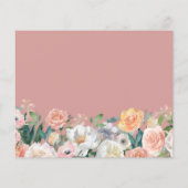 Budget Stof Roze Bloemige Trouwdetails Kaart (Achterkant)