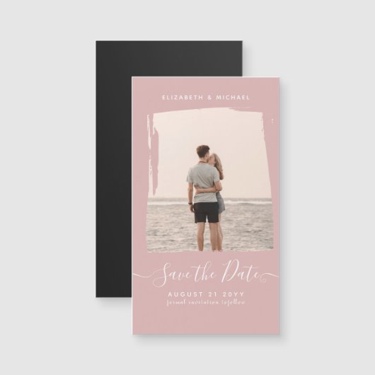 BUDGET Stof Roze FOTO Bewaar De Datum Monochroom (Voorkant / Achterkant)