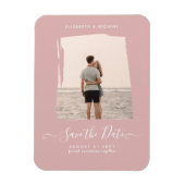 BUDGET Stof Roze FOTO Bewaar De Datum Monochroom Magneet (Verticaal)