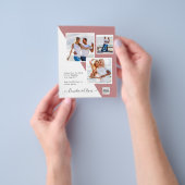BUDGET Stof ROZE Foto Huwelijk Bewaar Datum QR Cod Flyer (Hand)