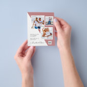 BUDGET Stof ROZE Foto Huwelijk Save Date QR Code Flyer (Hand)