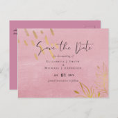 BUDGET Stof Roze Goud Bruiloft Briefkaart (Voorkant / Achterkant)