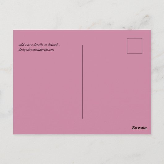 BUDGET Stof Roze Goud Bruiloft Briefkaart (Achterkant)