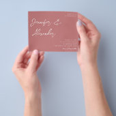 Budget Stof Roze Kalligrafie Foto Bruiloft V2 Flyer (Hand)