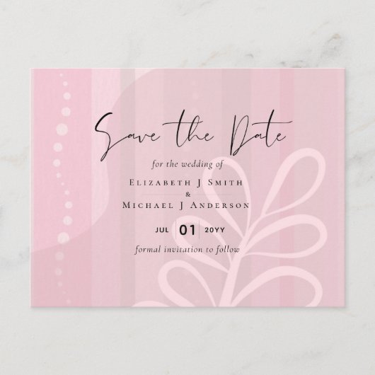 Budget Stof Roze Modern Abstract Trouwen Briefkaart (Voorkant)